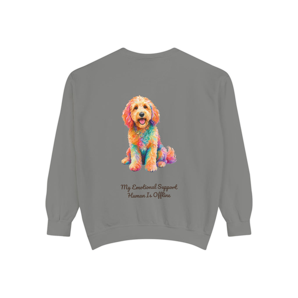Goldendoodle Shirt, My Emotional Support Human Is Offline Tee, Funny Doodle Dog Mom Gift, Painterly Dog Lover Sweatshirt