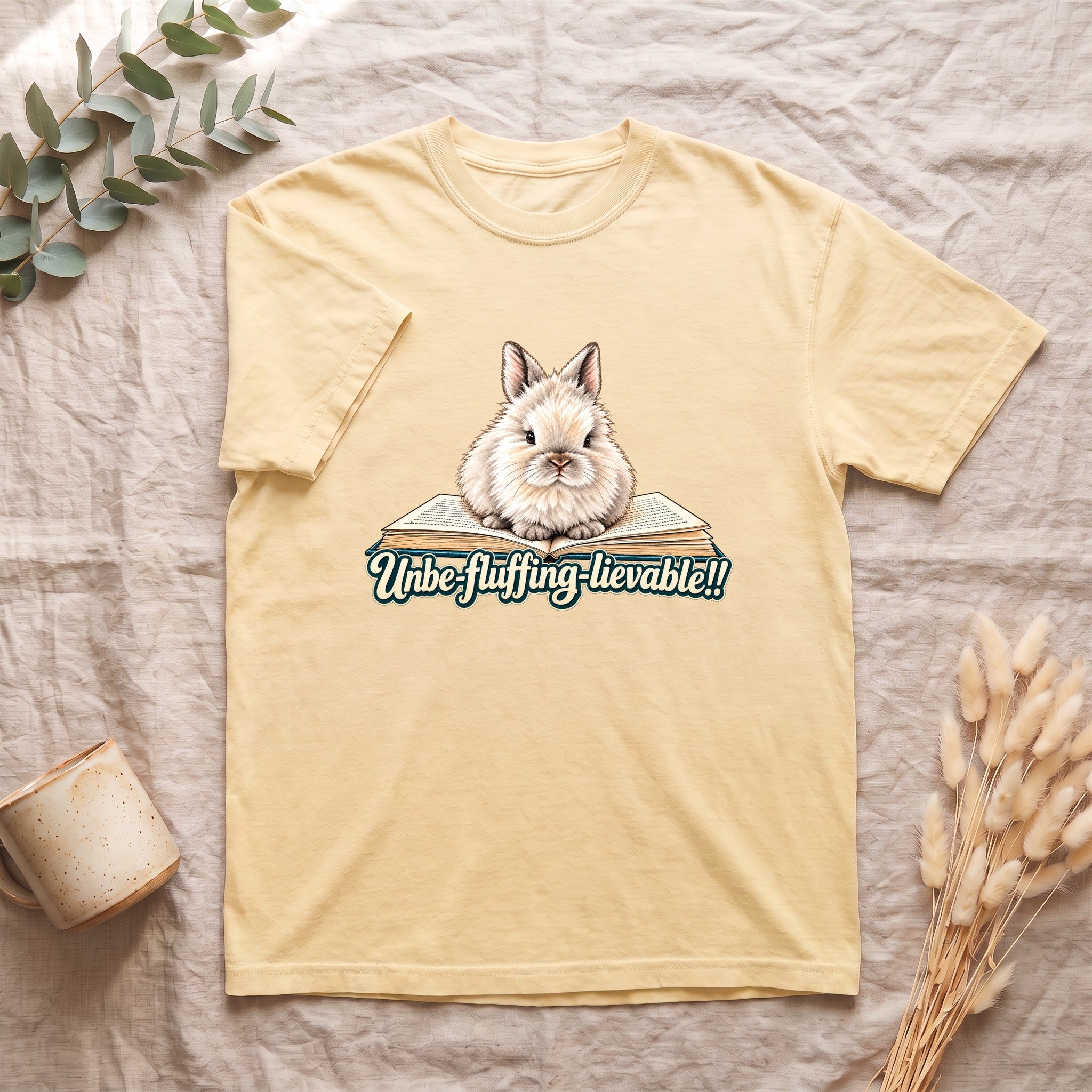 Fluffy Bunny Illustration Unbe-fluffing-lievable!! Shirt | Cute Rabbit Tee