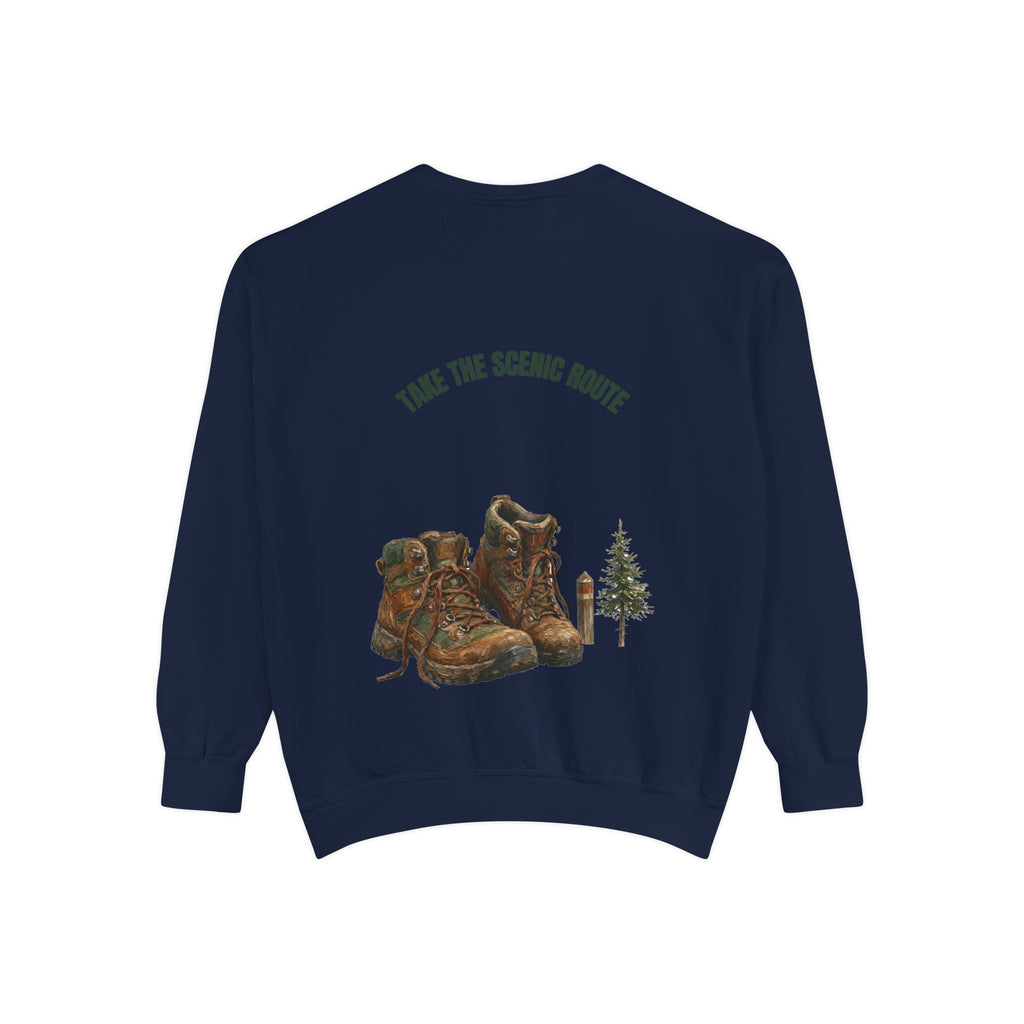 Take the Scenic Route Shirt, Hiking Trail Tee, Outdoor Adventure Nature Gift, Painterly Mountain Sweatshirt