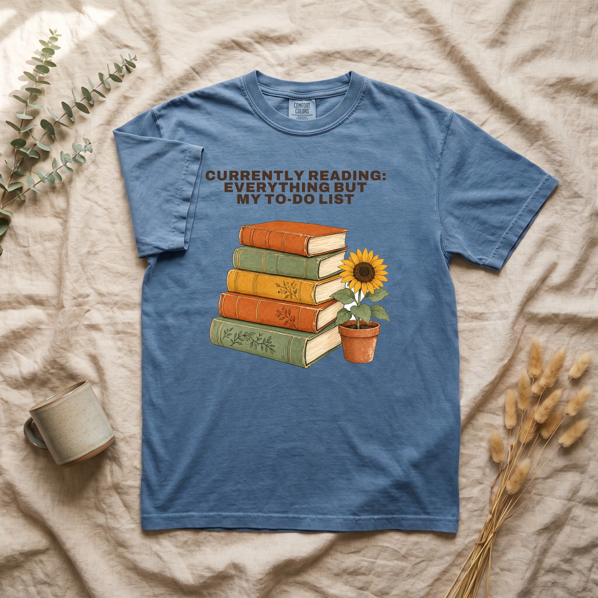 Currently Reading Everything But My To-Do List Shirt, Funny Bookish Tee, Book Lover Reader Gift