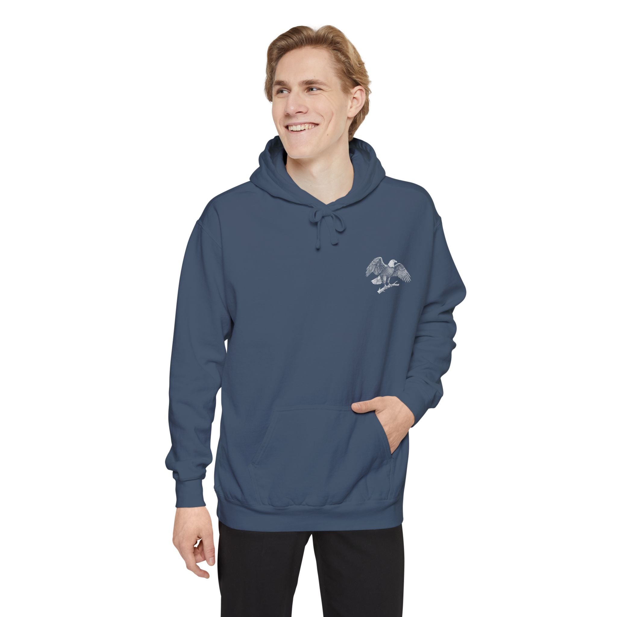 Forest Animals Graphic Hoodie — Vintage Eagle Chest Logo