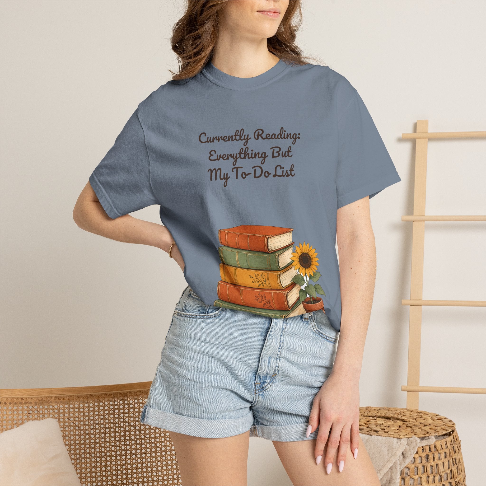 Currently Reading Everything But My To-Do List Shirt, Funny Bookish Tee, Book Lover Reader Gift