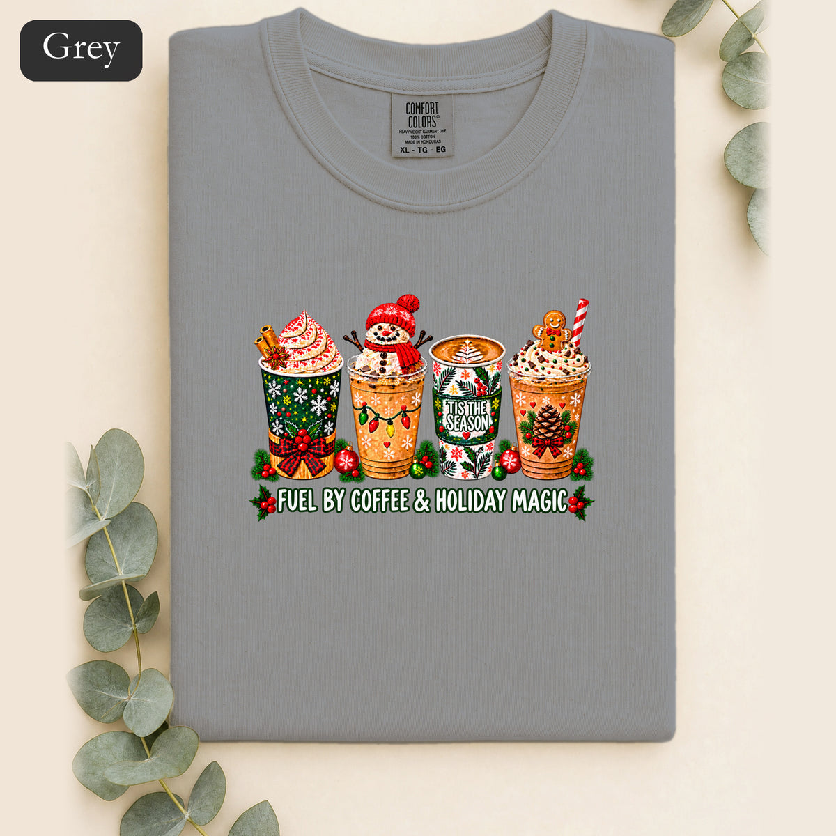Cozy Holiday Coffee Cocoa Graphic Shirt | Winter Drink Design