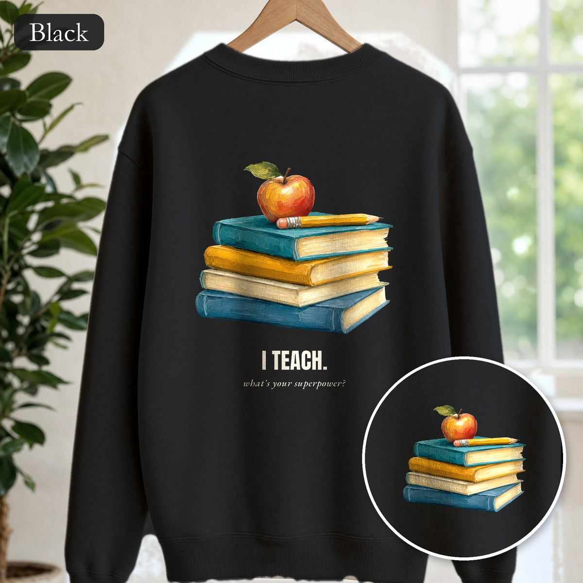 Teacher Shirt, I Teach What's Your Superpower Tee, Teacher Appreciation Gift, Painterly Back to School Sweatshirt
