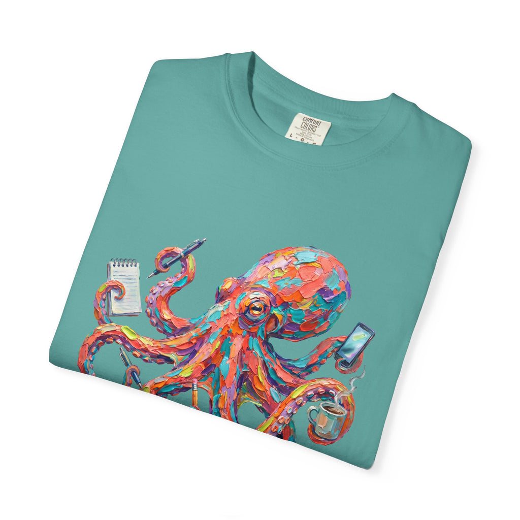 PhD in Multitasking Shirt, Funny Octopus Tee, Busy Mom Boss Gift, Painterly Ocean Humor Sweatshirt