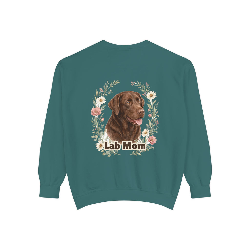 Chocolate Lab Mom Shirt, Labrador Mom Tee, Dog Mom Gift, Wildflower Dog Lover Sweatshirt, Cute Dog Owner Gift