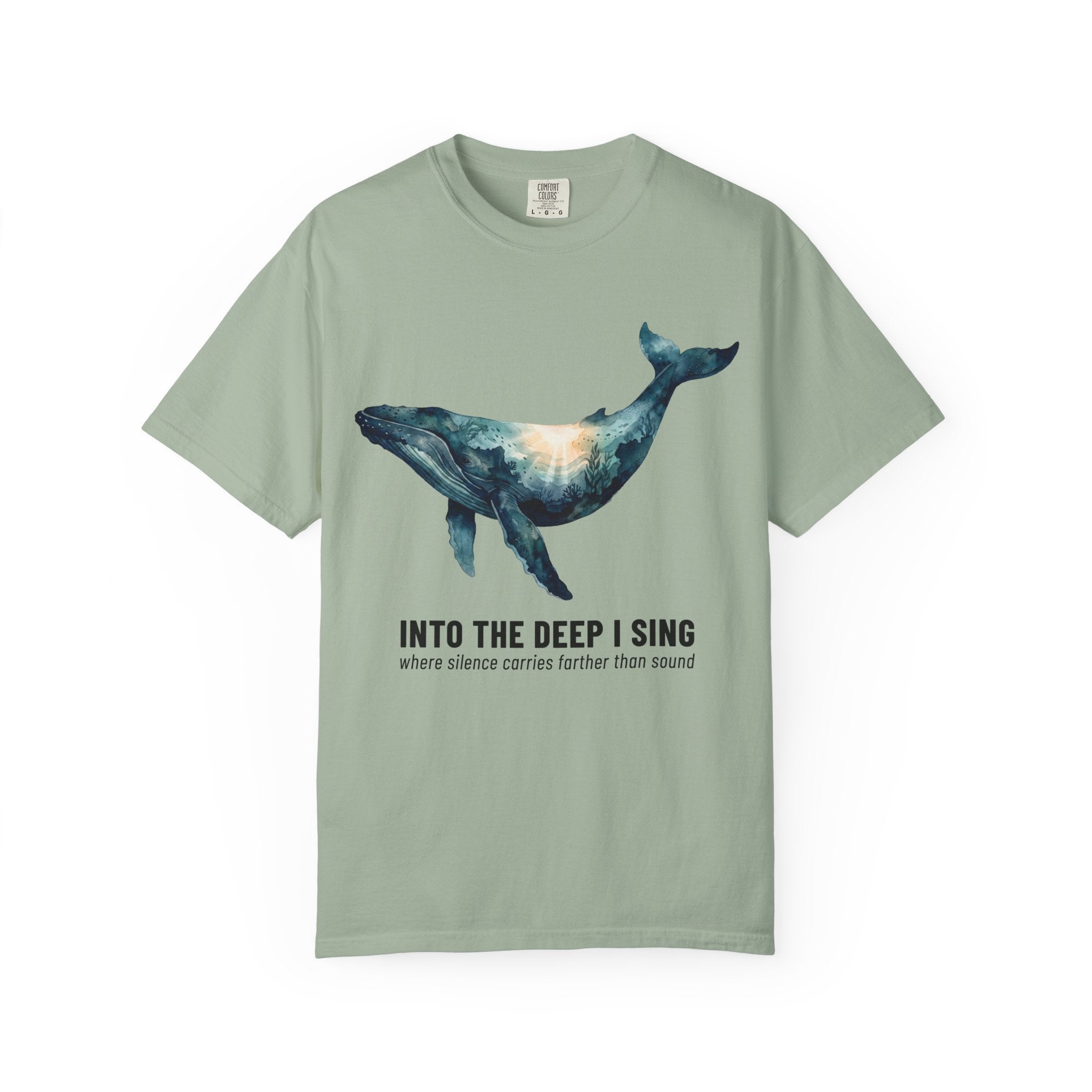 Whale Deep Ocean Graphic T-Shirt — "Into the Deep I Sing" Ocean Graphic Tee