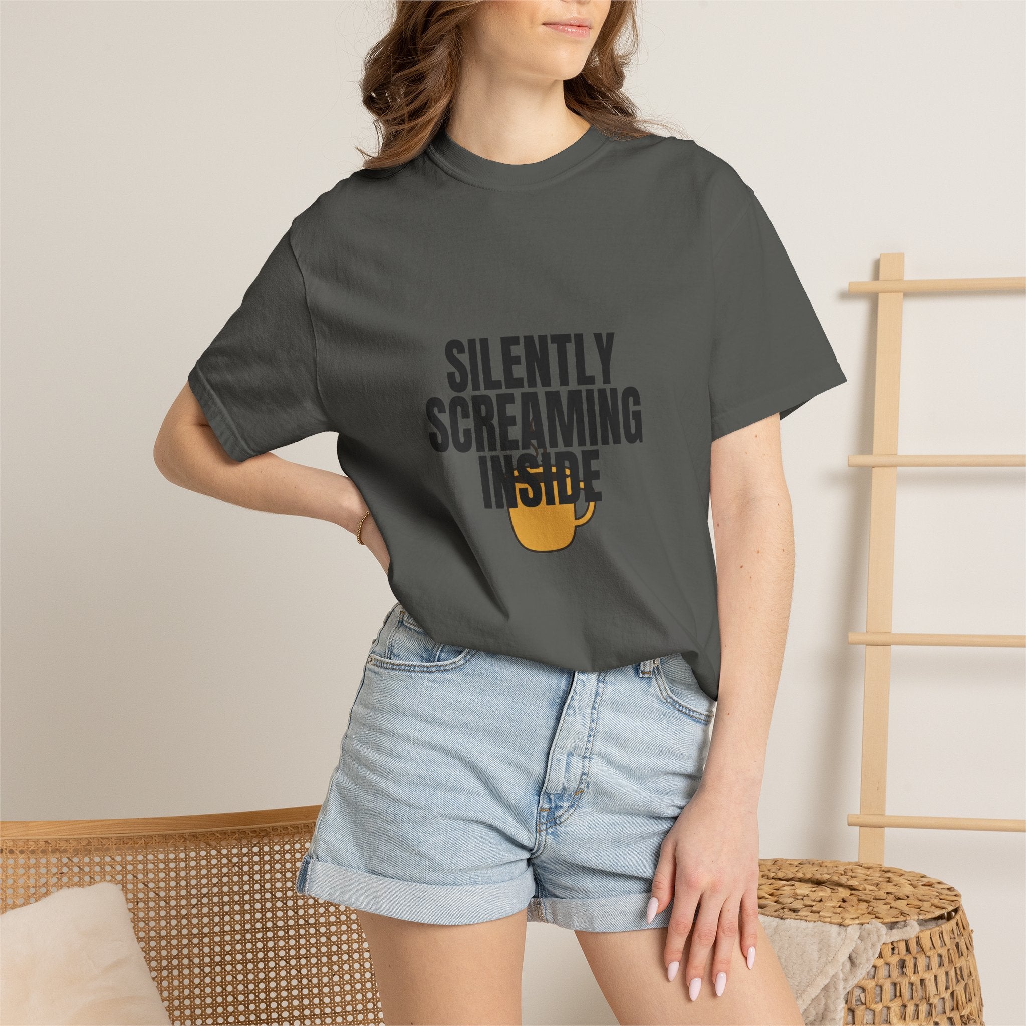 Silently Screaming Inside Shirt, Funny Sarcastic Tee, Coffee Lover Gift, Introvert Humor Sweatshirt