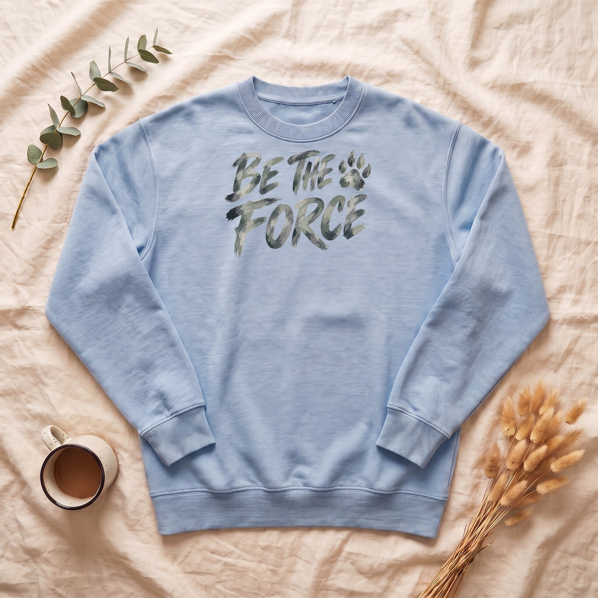 Be The Force Shirt, Camo Motivational Tee, Inspirational Encouragement Gift, Positive Vibes Paw Print Sweatshirt
