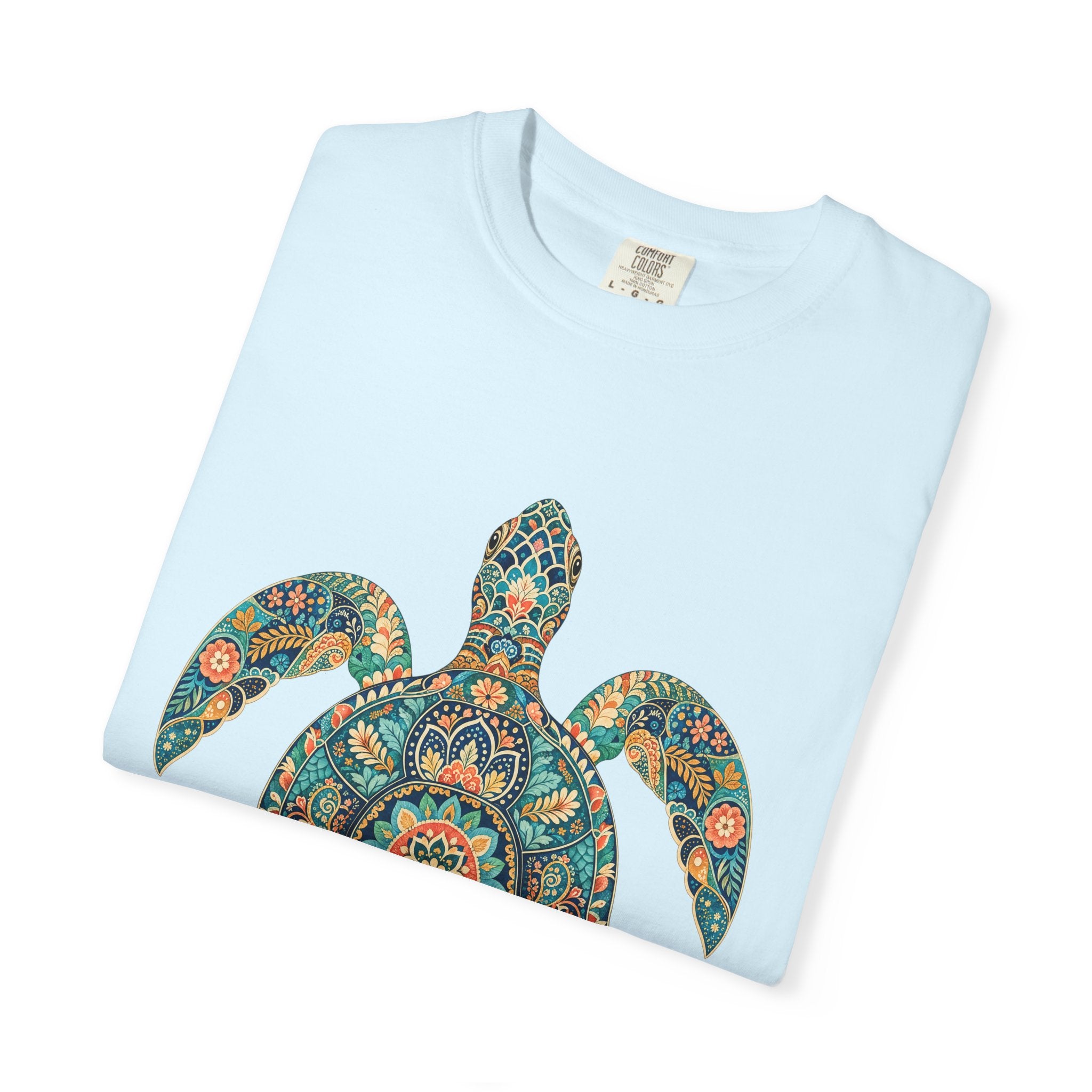 Boho Sea Turtle Shirt, Folk Art Turtle Tee, Japanese Pattern Ocean Lover Gift, Vintage Floral Turtle Sweatshirt