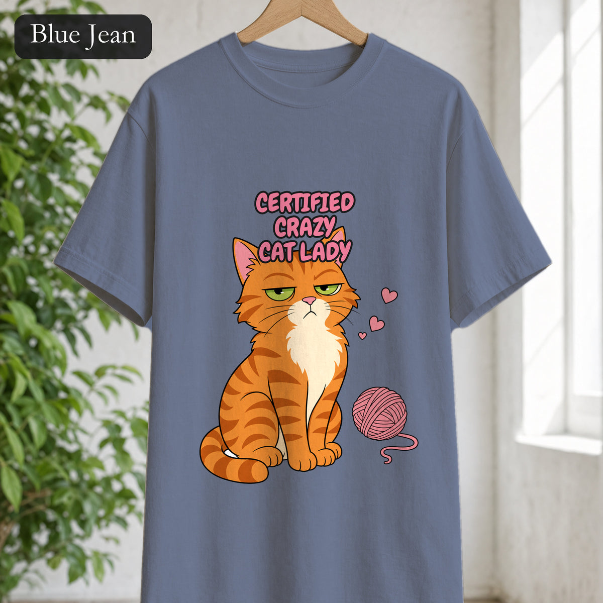 Certified Crazy Cat Lady Shirt, Orange Cat Mom Tee, Ginger Cat Lover Gift, Funny Cat Owner Sweatshirt
