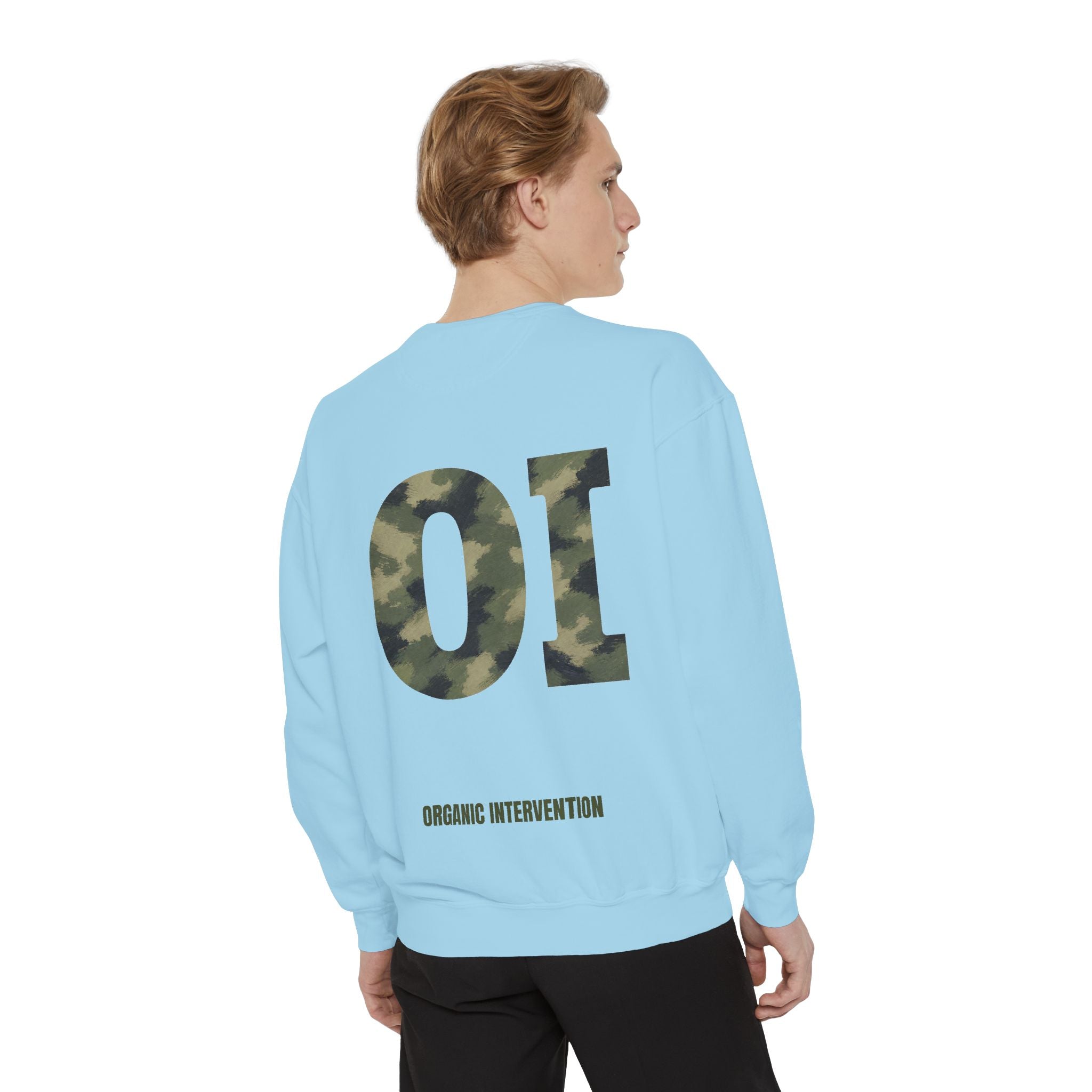 Organic Intervention Camo Hoodie, OI Monogram Anti-Algorithm Sweatshirt, Streetwear Camo Graphic Gift, Bold Statement Hoodie