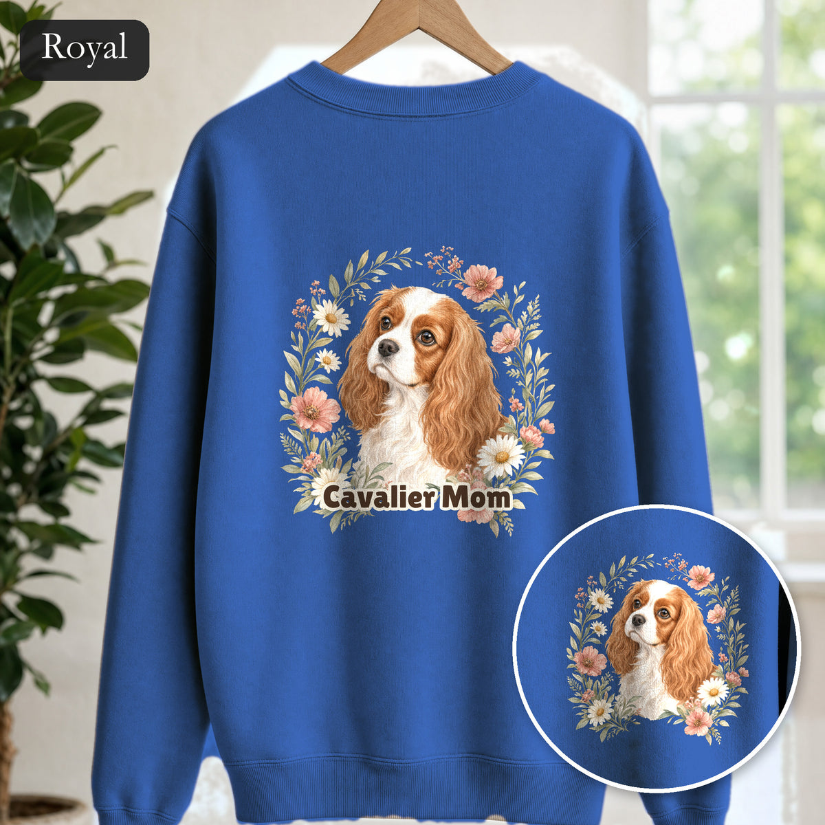 Cavalier Mom Shirt, Cavalier King Charles Spaniel Tee, Dog Mom Gift, Wildflower Dog Lover Sweatshirt