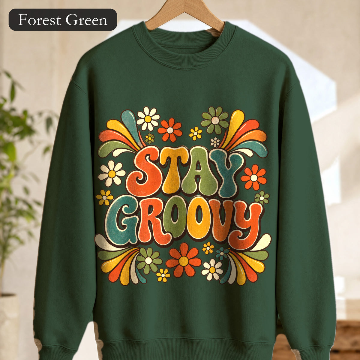 Stay Groovy Shirt, Retro 70s Tee, Groovy Aesthetic Gift, Positive Vibes Sweatshirt