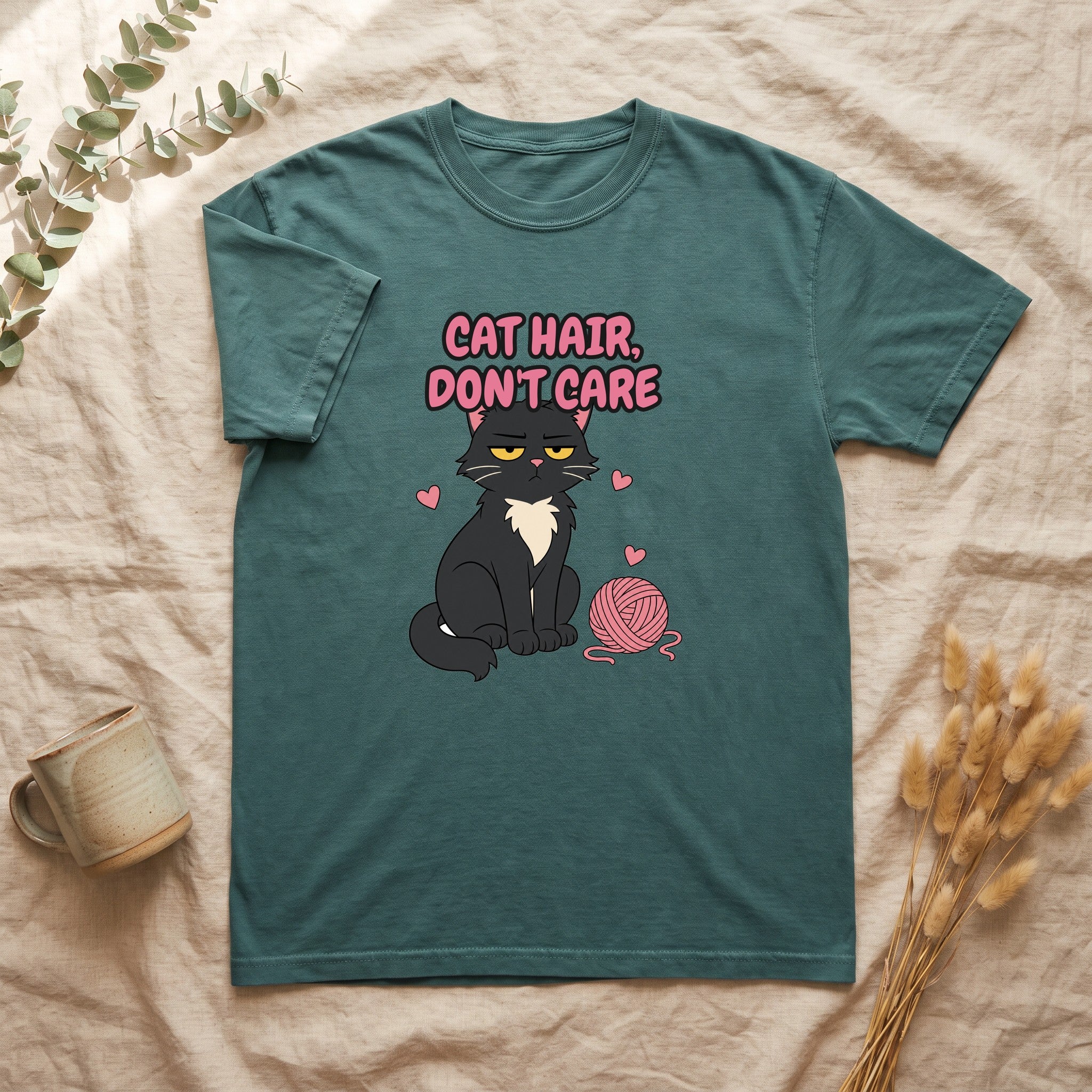 Cat Hair Don't Care Shirt, Funny Cat Mom Tee, Cat Lover Gift, Cat Owner Sweatshirt