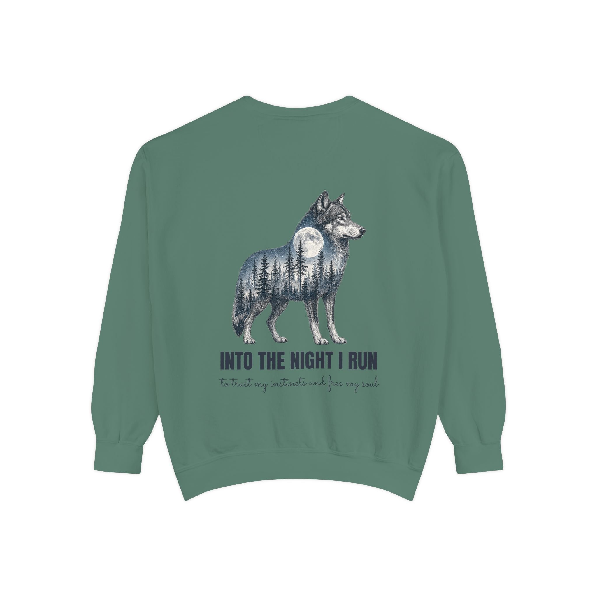 Into the Night I Run Shirt, Wolf Double Exposure Tee, Moonlit Forest Wild Spirit Gift, Woodland Nature Sweatshirt