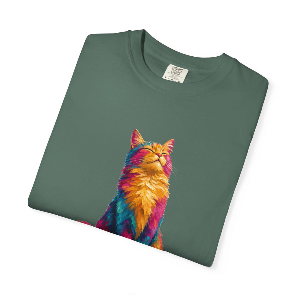 Cat Mom Shirt, Vibrant Painterly Cat Tee, Bold Cat Lover Gift, Colorful Cat Owner Sweatshirt