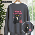 Cat Hair Don't Care Shirt, Funny Cat Mom Tee, Cat Lover Gift, Cat Owner Sweatshirt