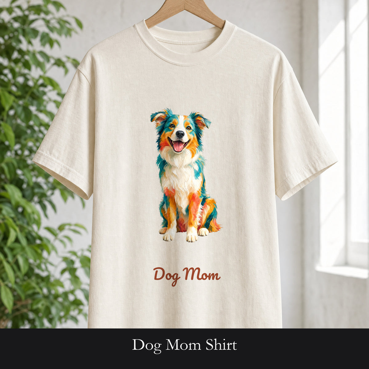 Dog Mom Shirt, Vibrant Painterly Dog Tee, Bold Dog Lover Gift, Colorful Dog Owner Sweatshirt