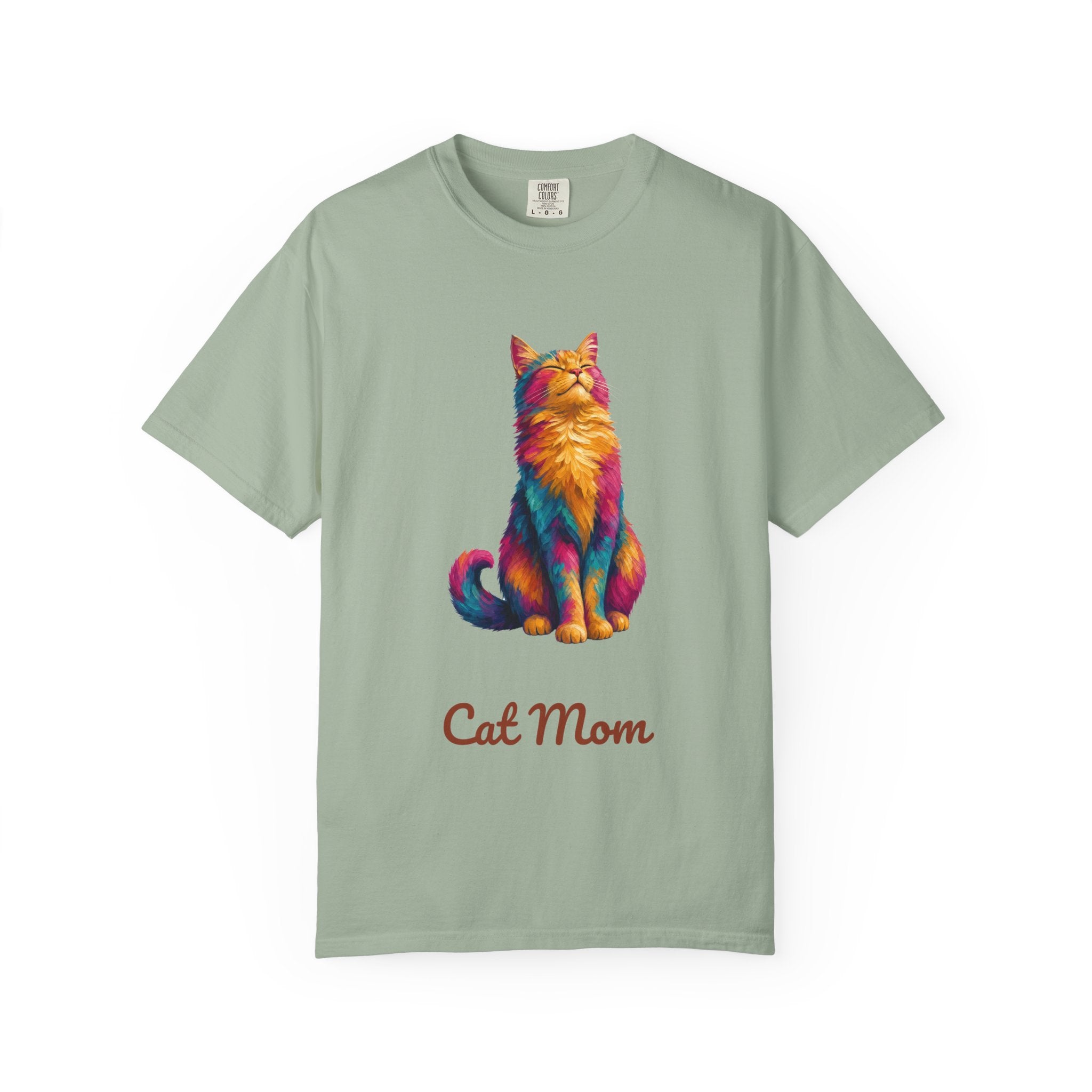 Cat Mom Shirt, Vibrant Painterly Cat Tee, Bold Cat Lover Gift, Colorful Cat Owner Sweatshirt