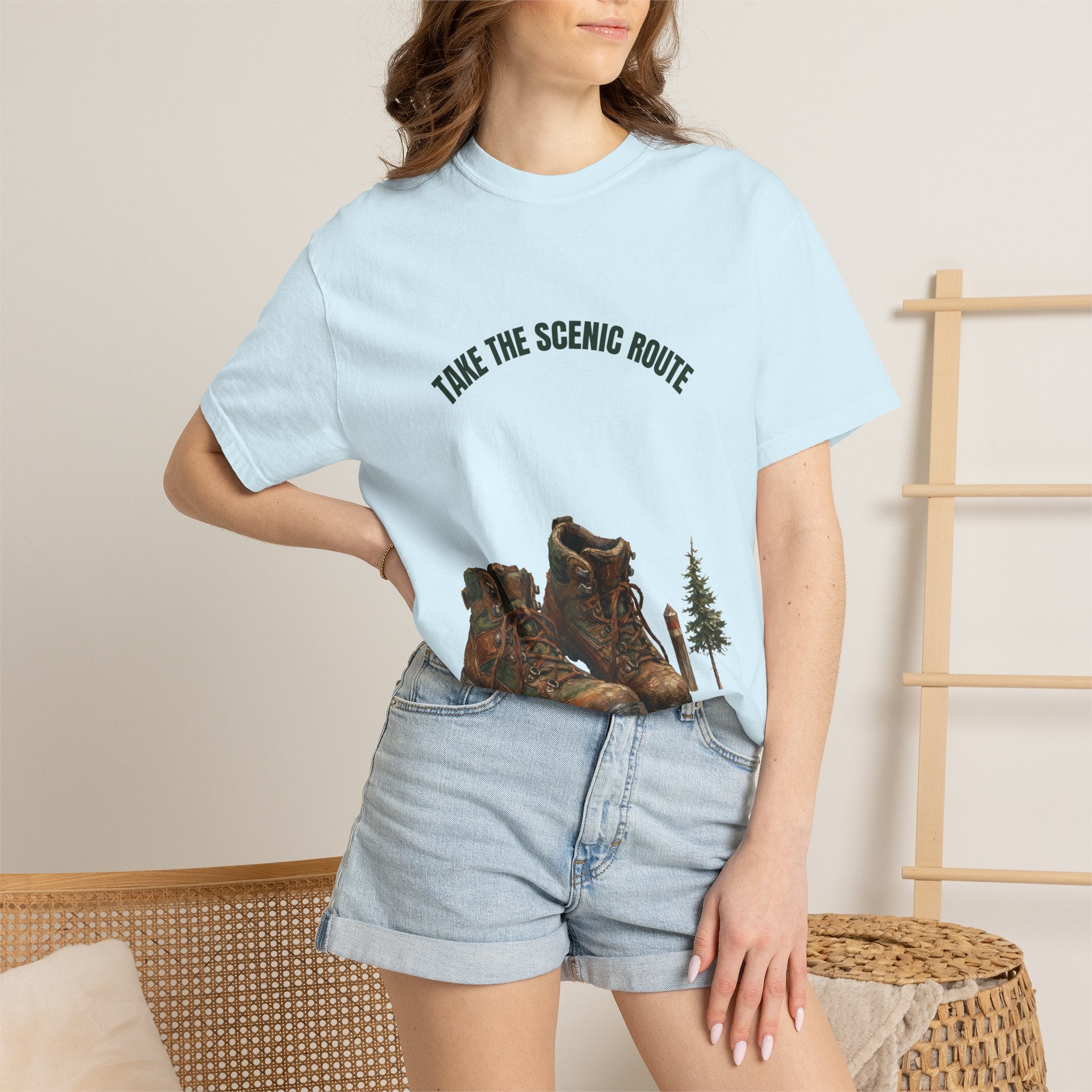Take the Scenic Route Shirt, Hiking Trail Tee, Outdoor Adventure Nature Gift, Painterly Mountain Sweatshirt