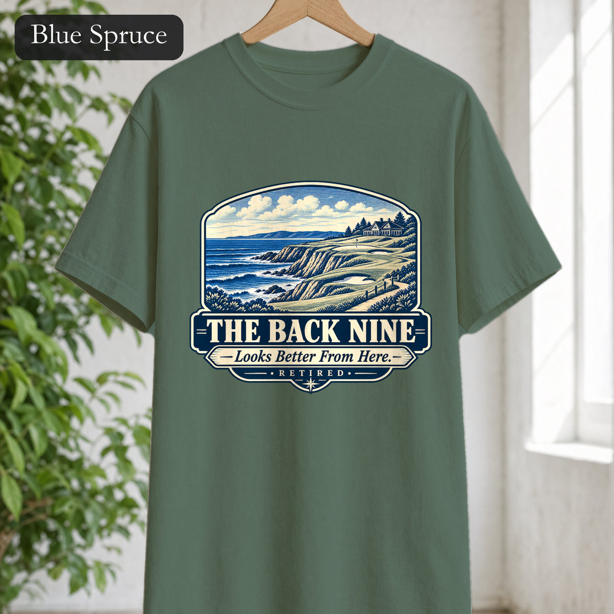 The Back Nine Shirt, Scenic Golf Coast Tee, Vintage Golf Course Graphic, Golfer Gift