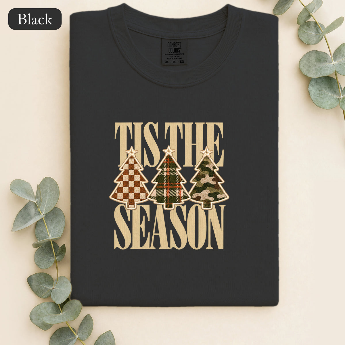 Plaid Woodland Christmas Trees Shirt | Holiday Tree Trio Tee