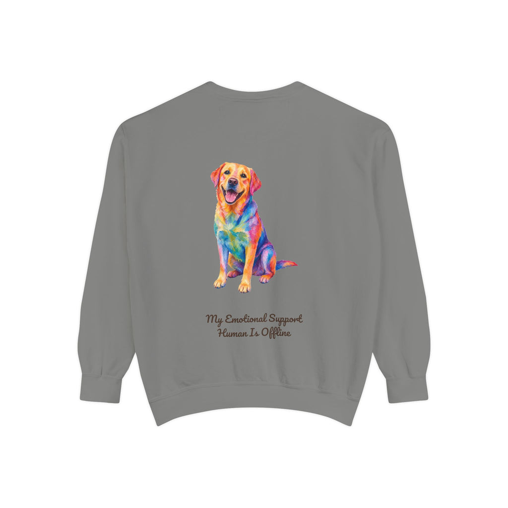 Labrador Shirt, My Emotional Support Human Is Offline Tee, Funny Lab Dog Mom Gift, Painterly Dog Lover Sweatshirt
