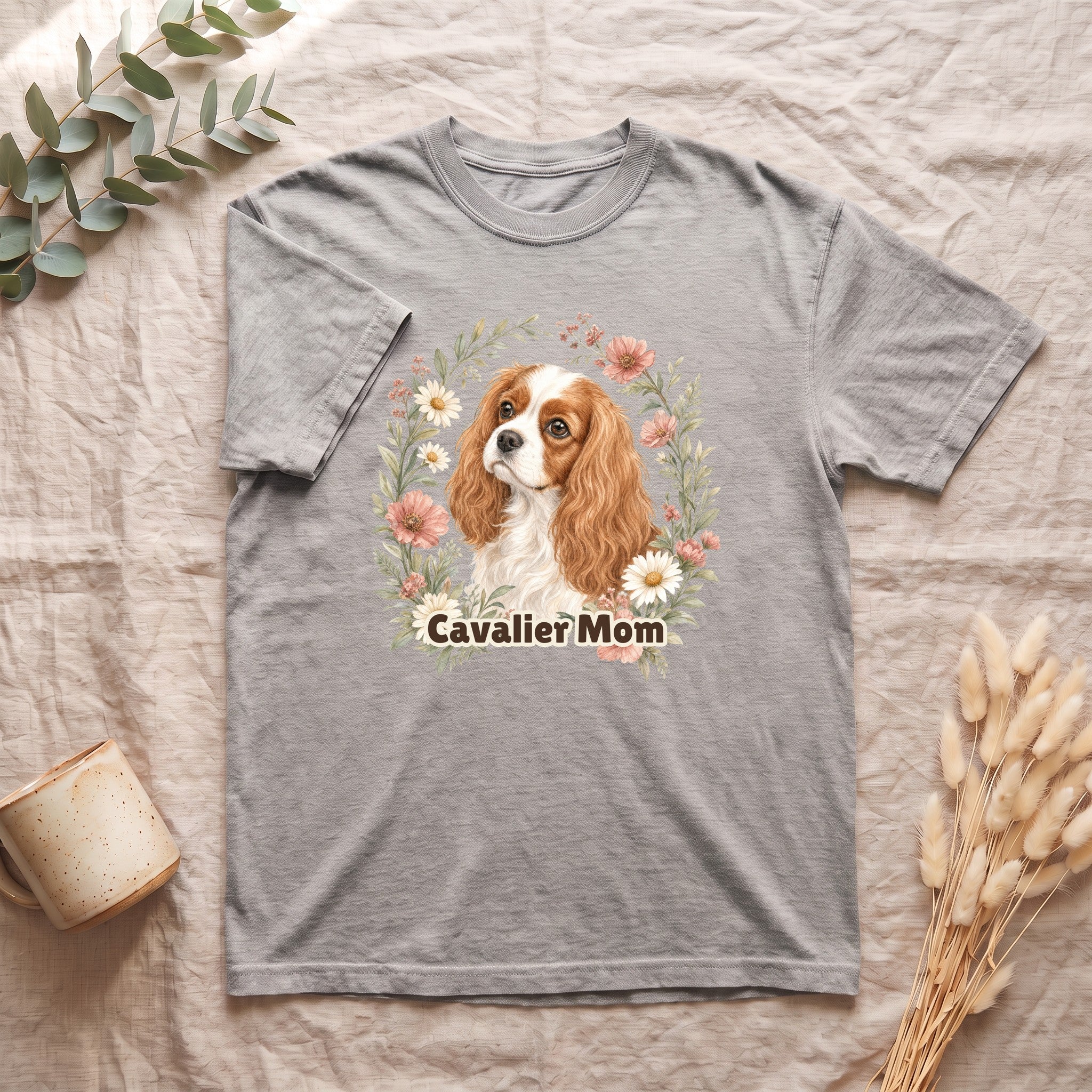 Cavalier Mom Shirt, Cavalier King Charles Spaniel Tee, Dog Mom Gift, Wildflower Dog Lover Sweatshirt
