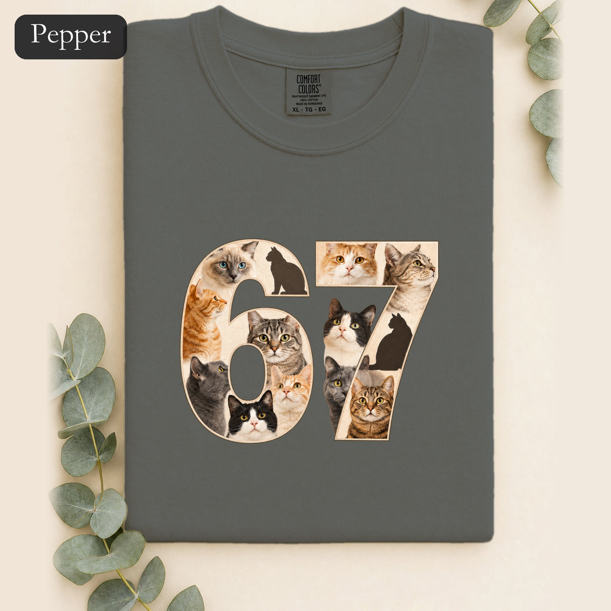67 Cats Shirt, Funny 67 Meme Cat Tee, Trendy Cat Number Gift, Cat Lover Sweatshirt