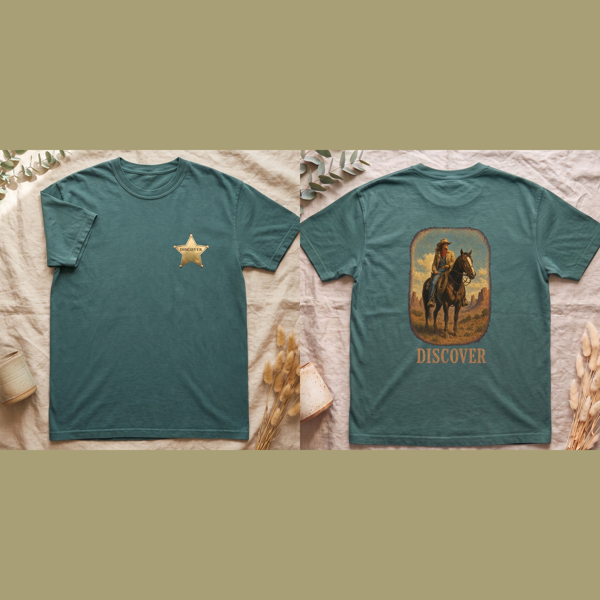 Discover Cowgirl Shirt, Vintage Western Horse Tee, Desert Rodeo Tee, Sheriff Star Cowgirl Gift