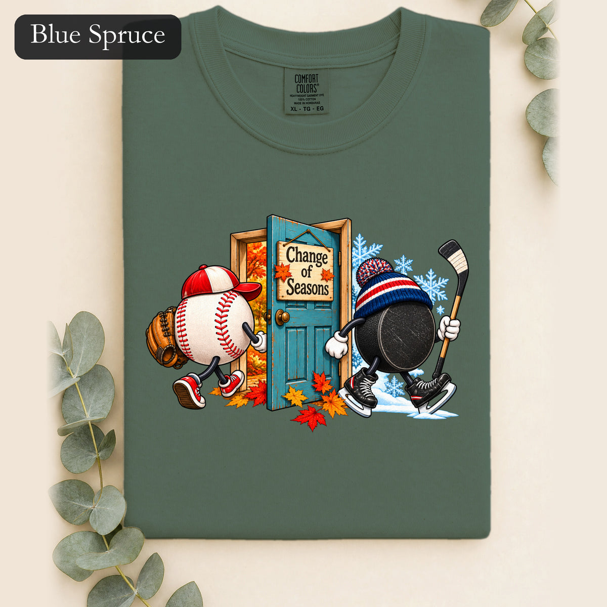Baseball and Hockey 'Change of Seasons' Shirt | Sports Autumn Winter Design