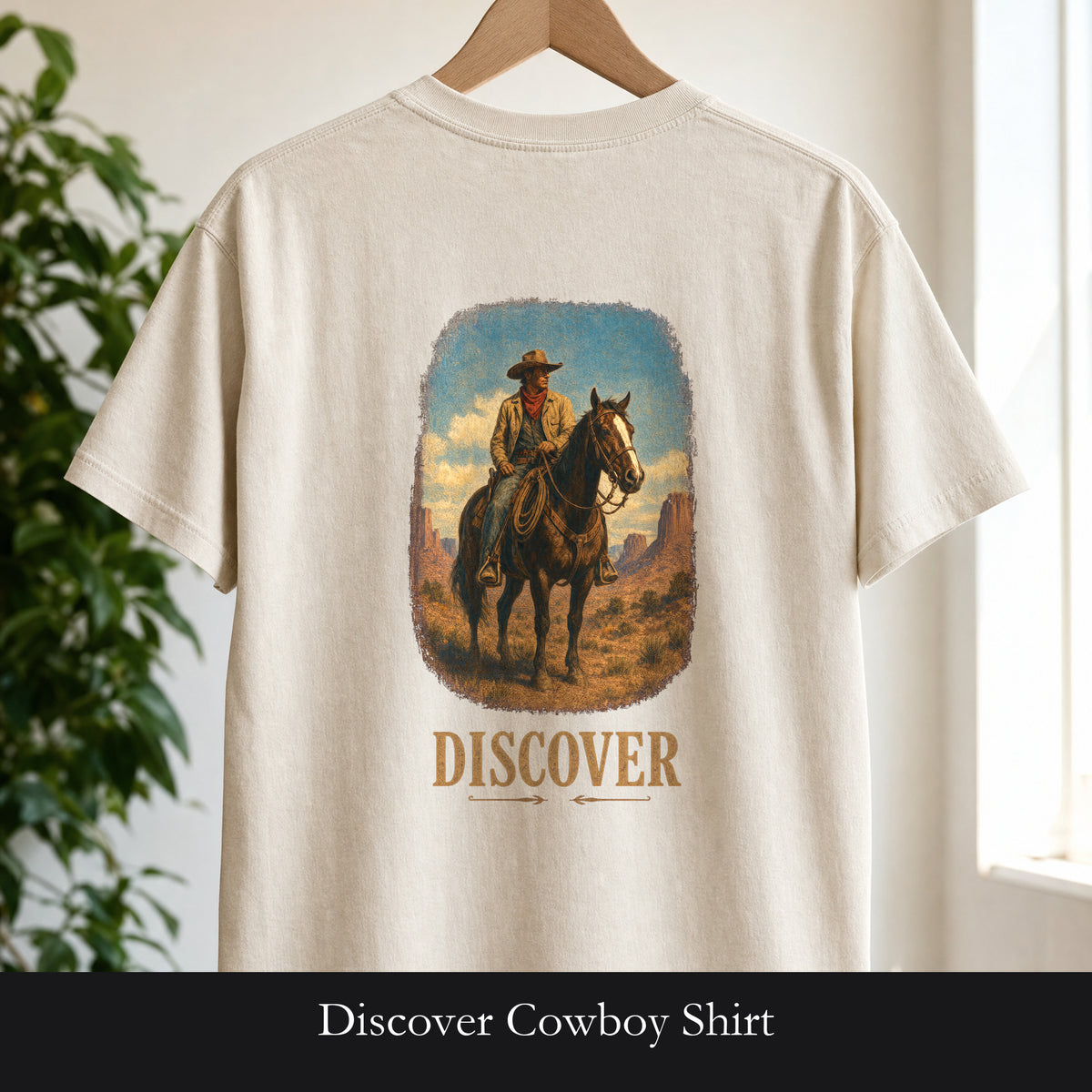Discover Cowboy Shirt, Vintage Western Horse Tee, Desert Rodeo Tee, Sheriff Star Cowboy Gift