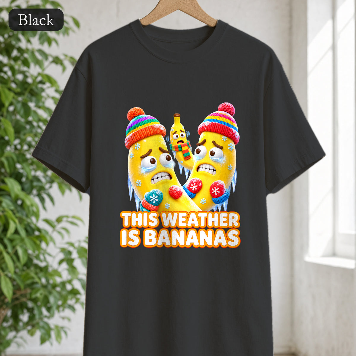This Weather Is Bananas Shirt, Funny Freezing Banana Tee, Winter Fruit Pun Gift, Cold Weather Humor Sweatshirt