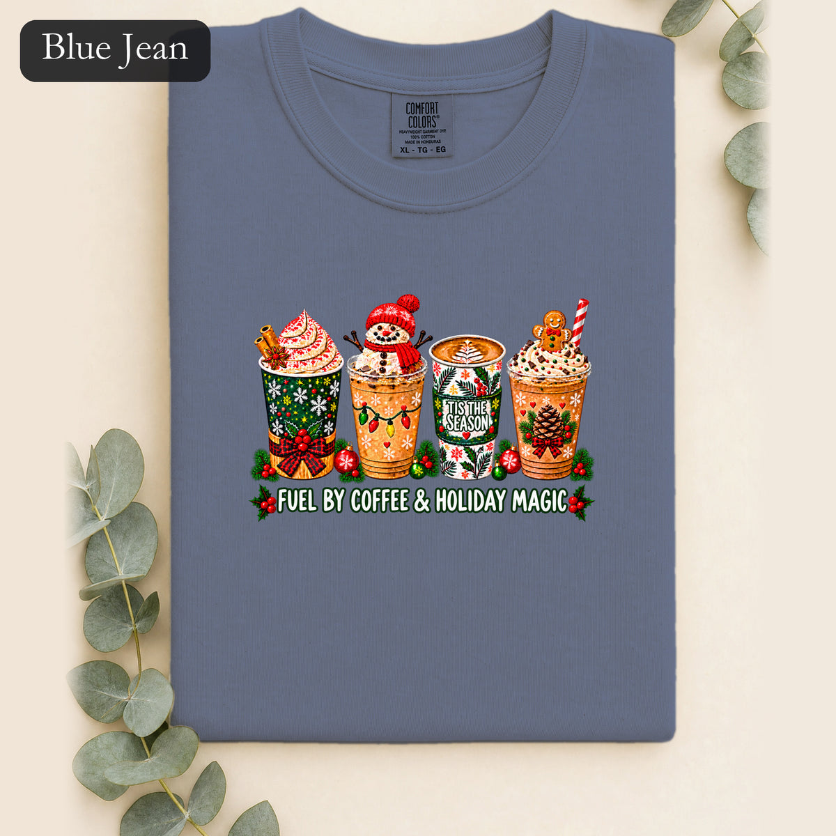 Cozy Holiday Coffee Cocoa Graphic Shirt | Winter Drink Design