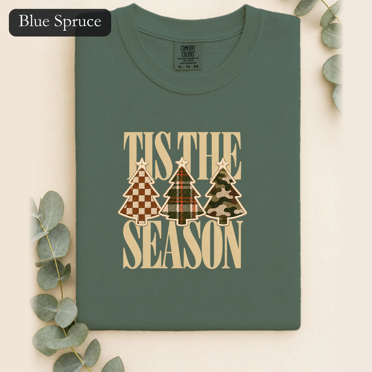 Plaid Woodland Christmas Trees Shirt | Holiday Tree Trio Tee