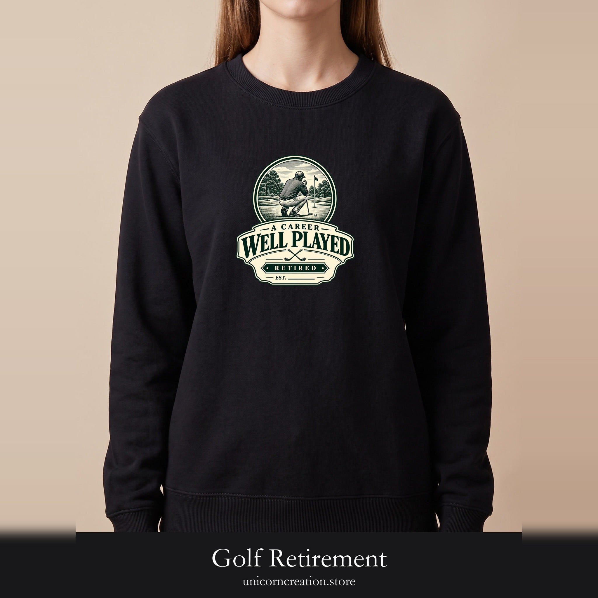 Golf Retirement Sweatshirt, A Career Well Played, Vintage Golfer Crewneck, Retirement Gift for Golfers