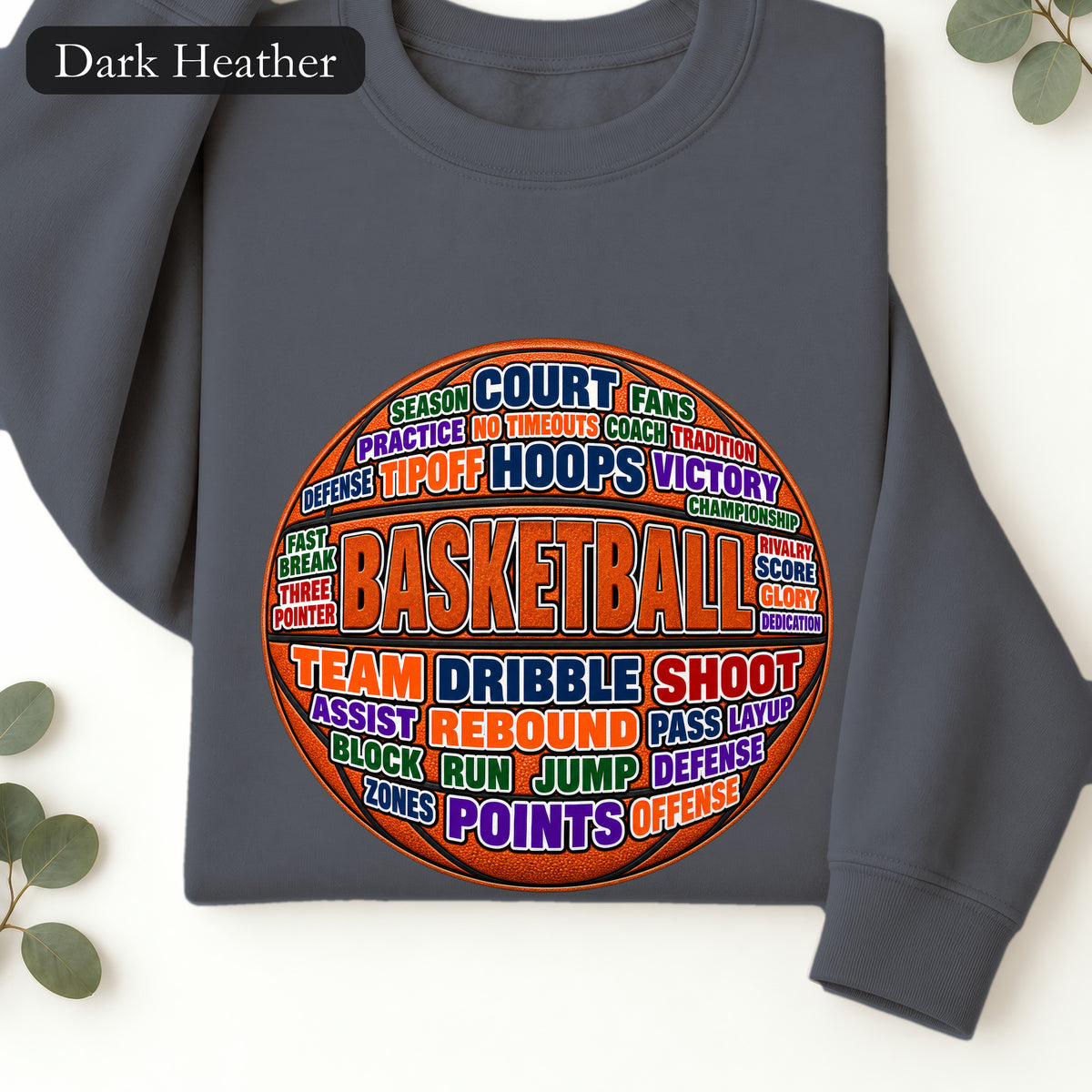 Basketball Word Art Sweatshirt | Basketball Typography Crewneck