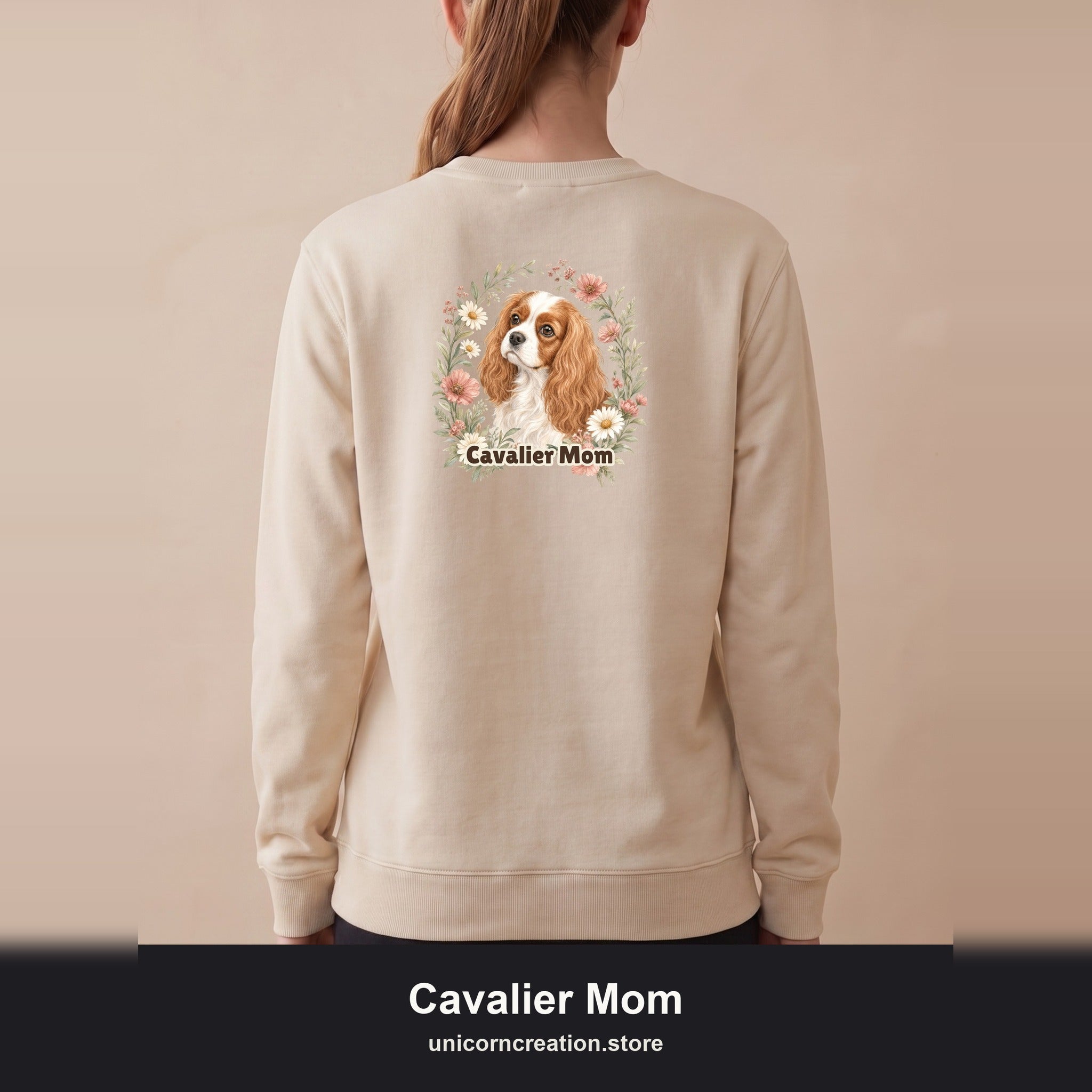 Cavalier Mom Shirt, Cavalier King Charles Spaniel Tee, Dog Mom Gift, Wildflower Dog Lover Sweatshirt