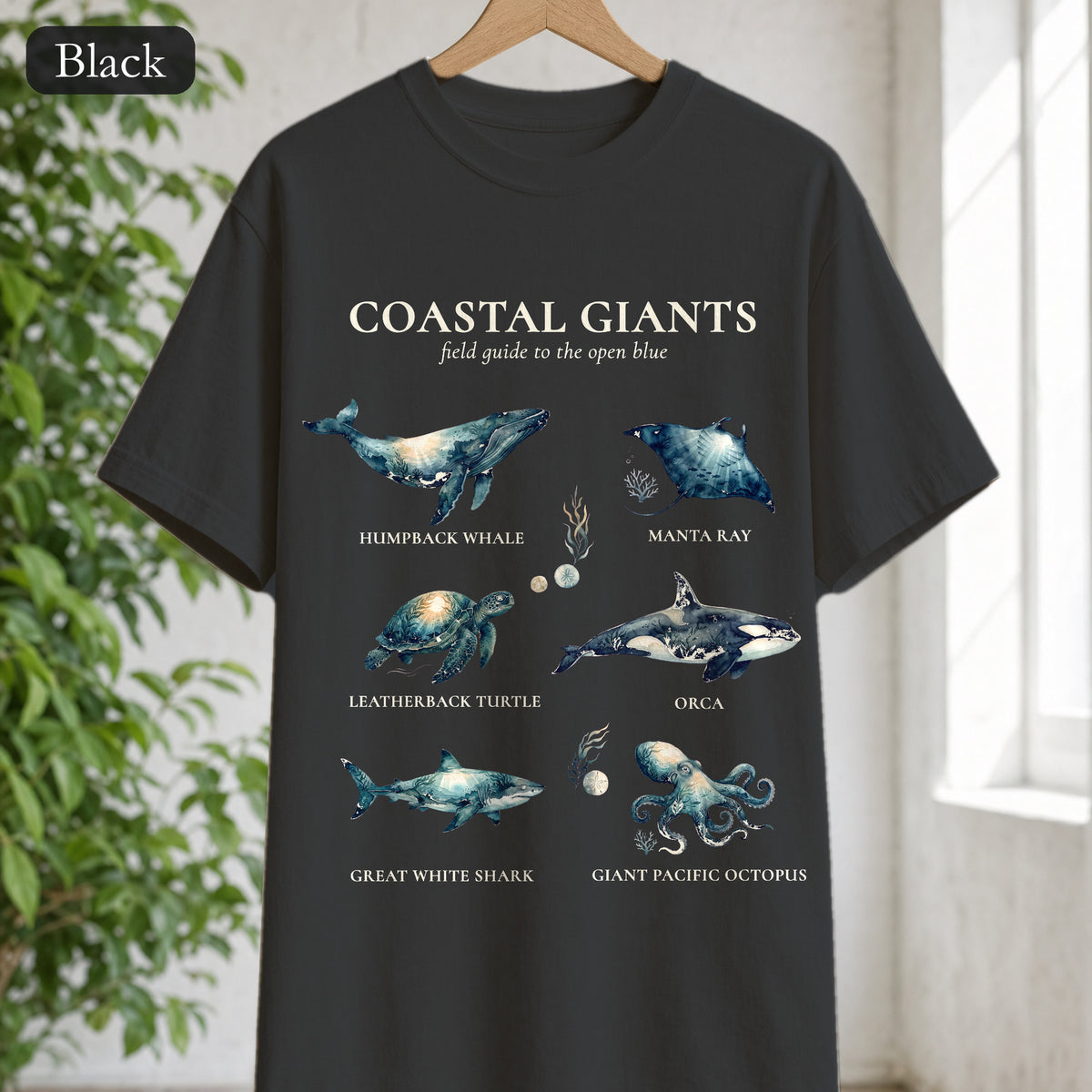 Coastal Giants Ocean Field Guide Shirt, Whale Manta Sea Turtle Tee, Marine Life Ocean Lover Gift, Nautical Sweatshirt
