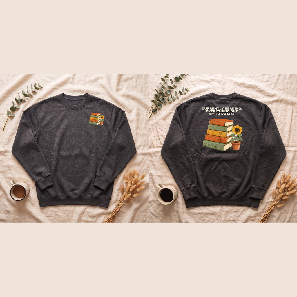 Currently Reading Everything But My To-Do List Shirt, Funny Bookish Tee, Book Lover Reader Gift