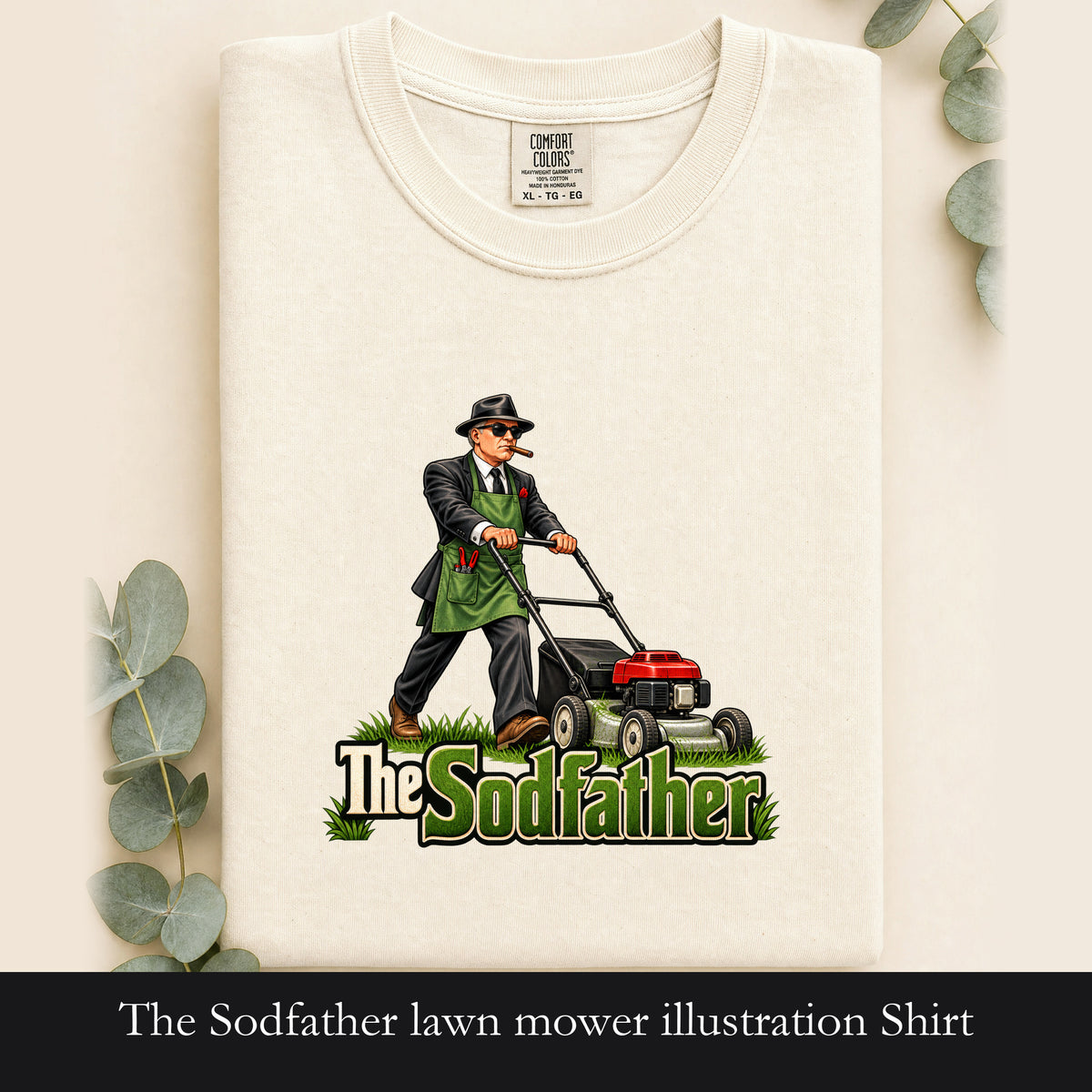 The Sodfather lawn mower illustration Shirt | Gardening humor