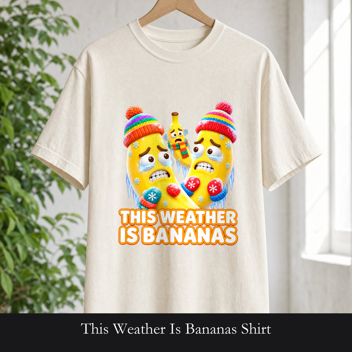 This Weather Is Bananas Shirt, Funny Freezing Banana Tee, Winter Fruit Pun Gift, Cold Weather Humor Sweatshirt