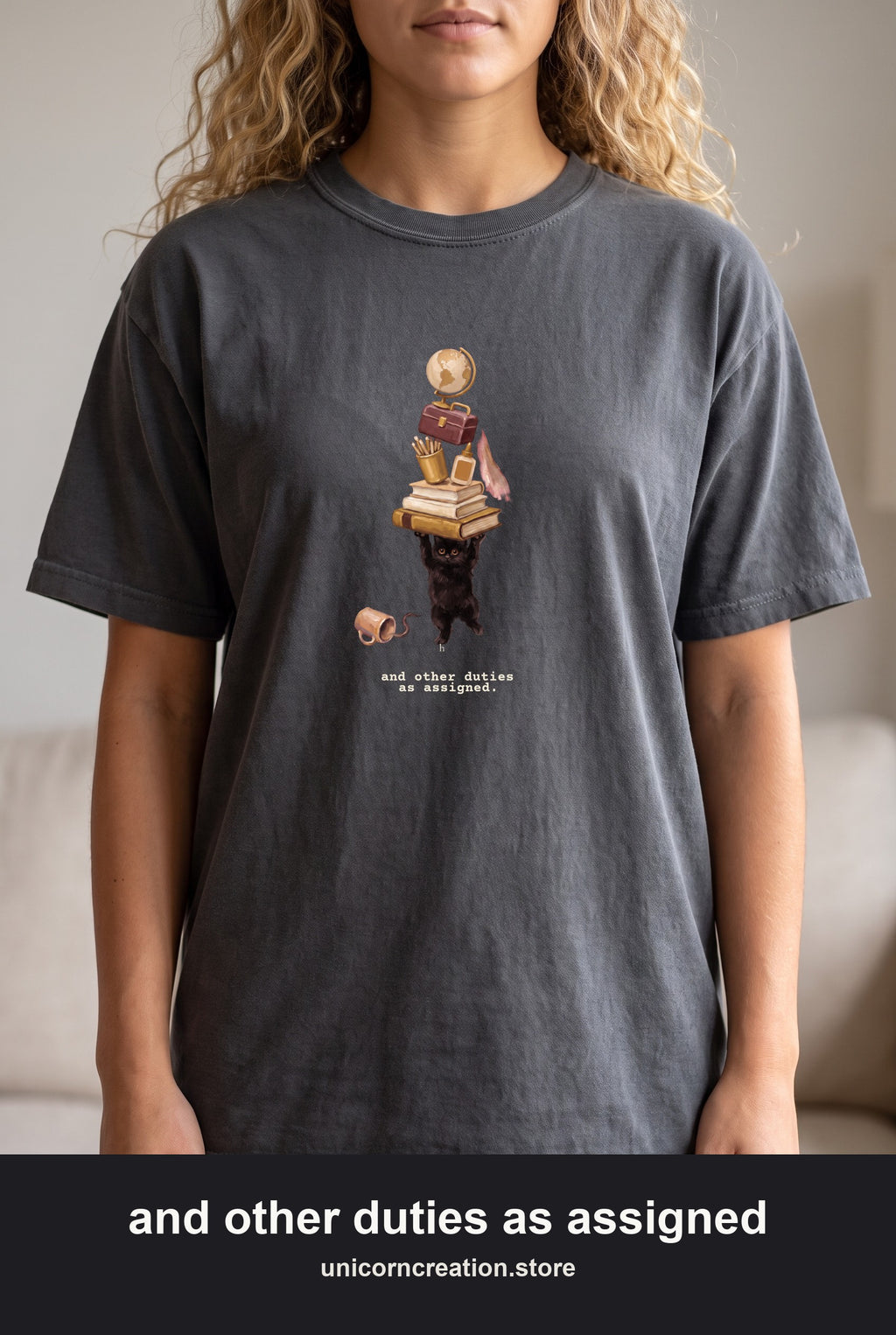 And Other Duties As Assigned Shirt, Funny Paraprofessional Tee, School Staff Cat Tee, Teacher Aide Gift