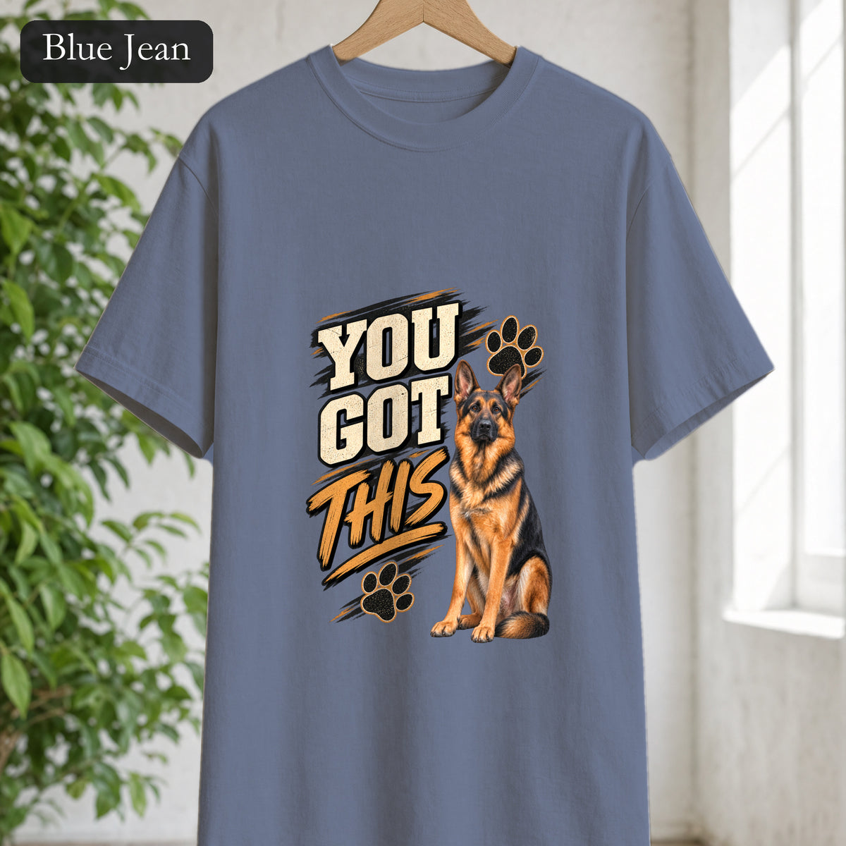 You Got This German Shepherd Shirt, GSD Dog Lover Motivational Tee, Encouragement Dog Mom Gift, Painterly Dog Shirt