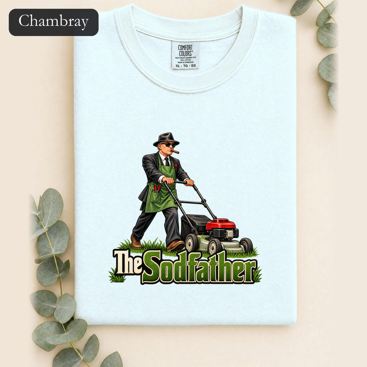The Sodfather lawn mower illustration Shirt | Gardening humor