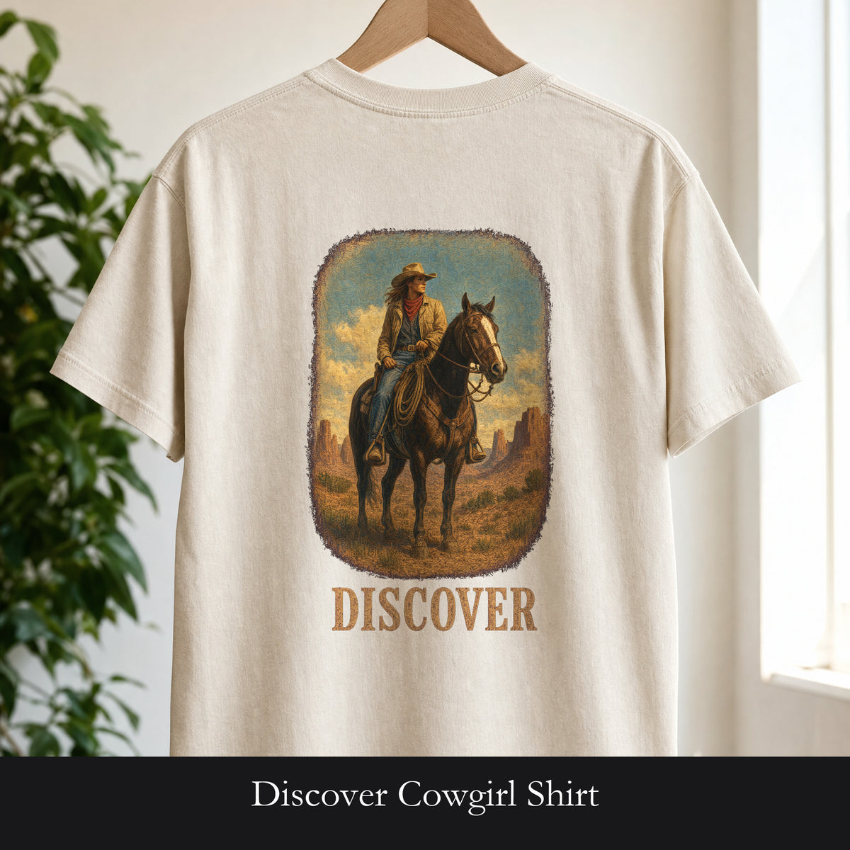 Discover Cowgirl Shirt, Vintage Western Horse Tee, Desert Rodeo Tee, Sheriff Star Cowgirl Gift
