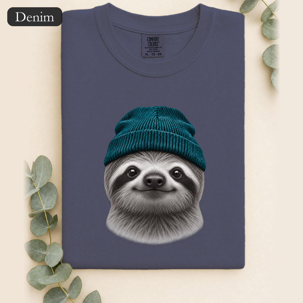 Sloth Wearing Knit Beanie | Cozy Winter Animal Tee