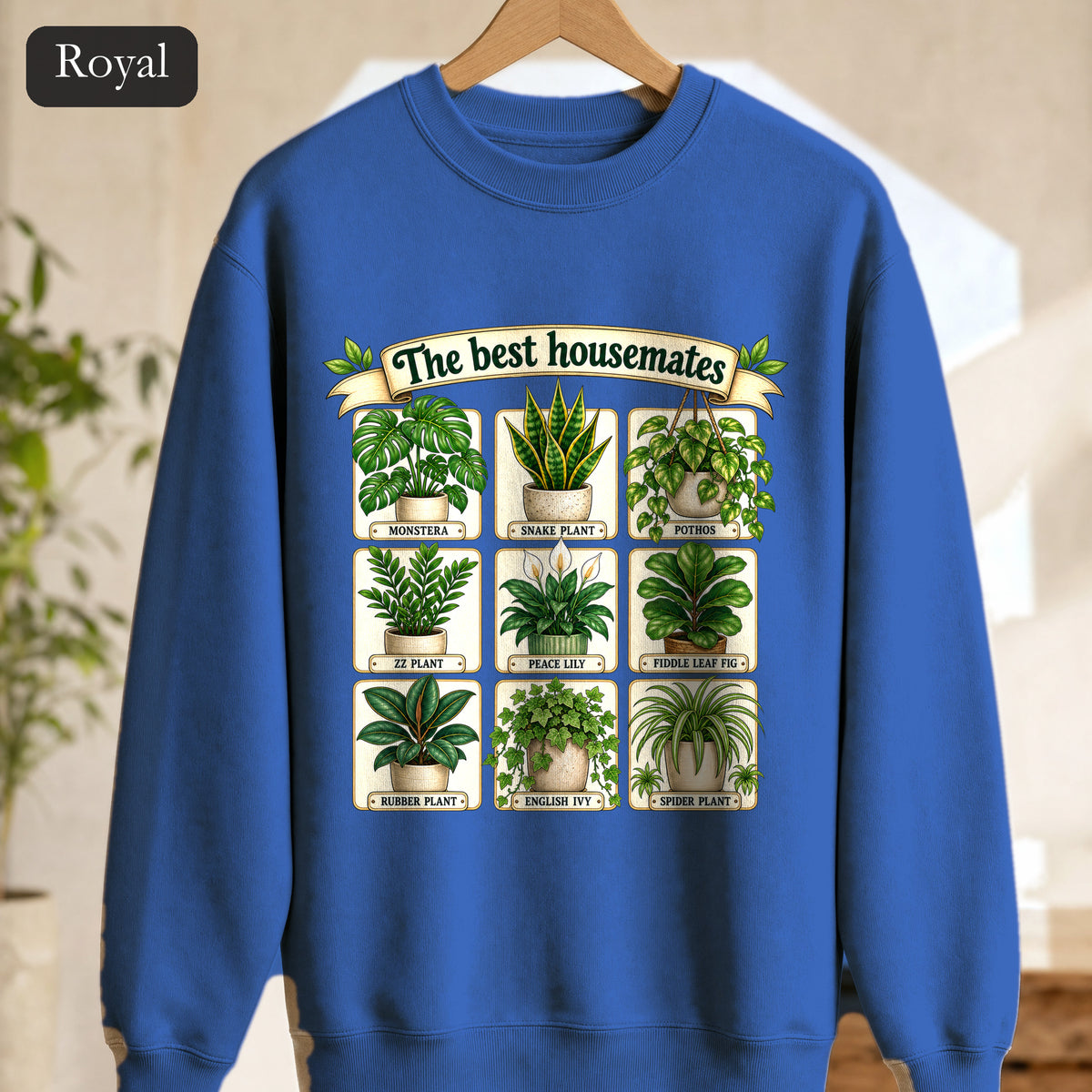 The Best Housemates plant grid Sweatshirt | Crewneck