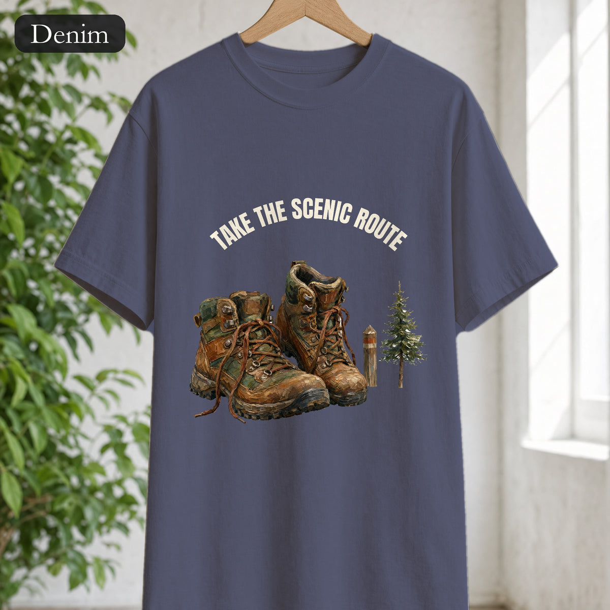 Take the Scenic Route Shirt, Hiking Trail Tee, Outdoor Adventure Nature Gift, Painterly Mountain Sweatshirt